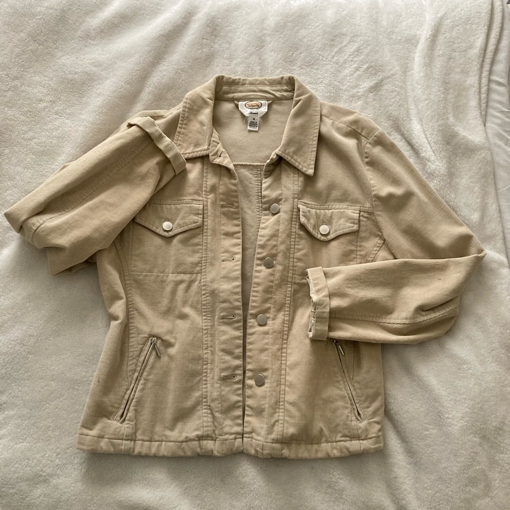 Talbots Stretch Corduroy Jacket- Beige- Size M, Slightly Used but Like New